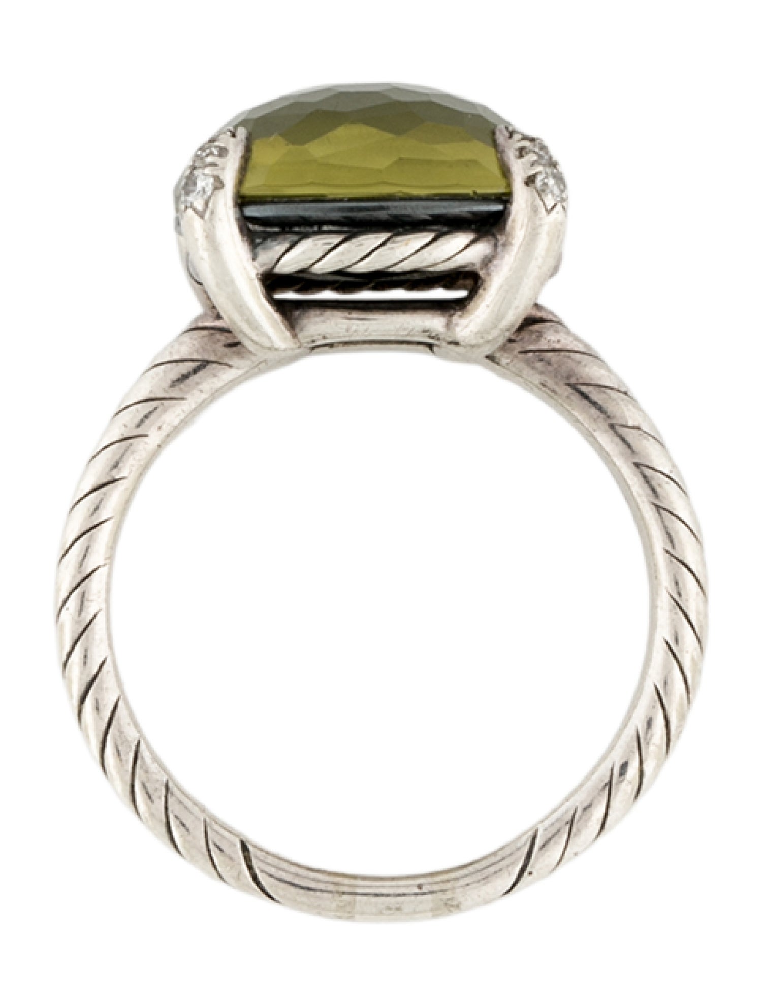 David Yurman Quartz Doublet & Diamond Châtelaine Cocktail Ring